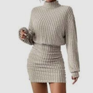 Ribbed Knit Sweater Dress